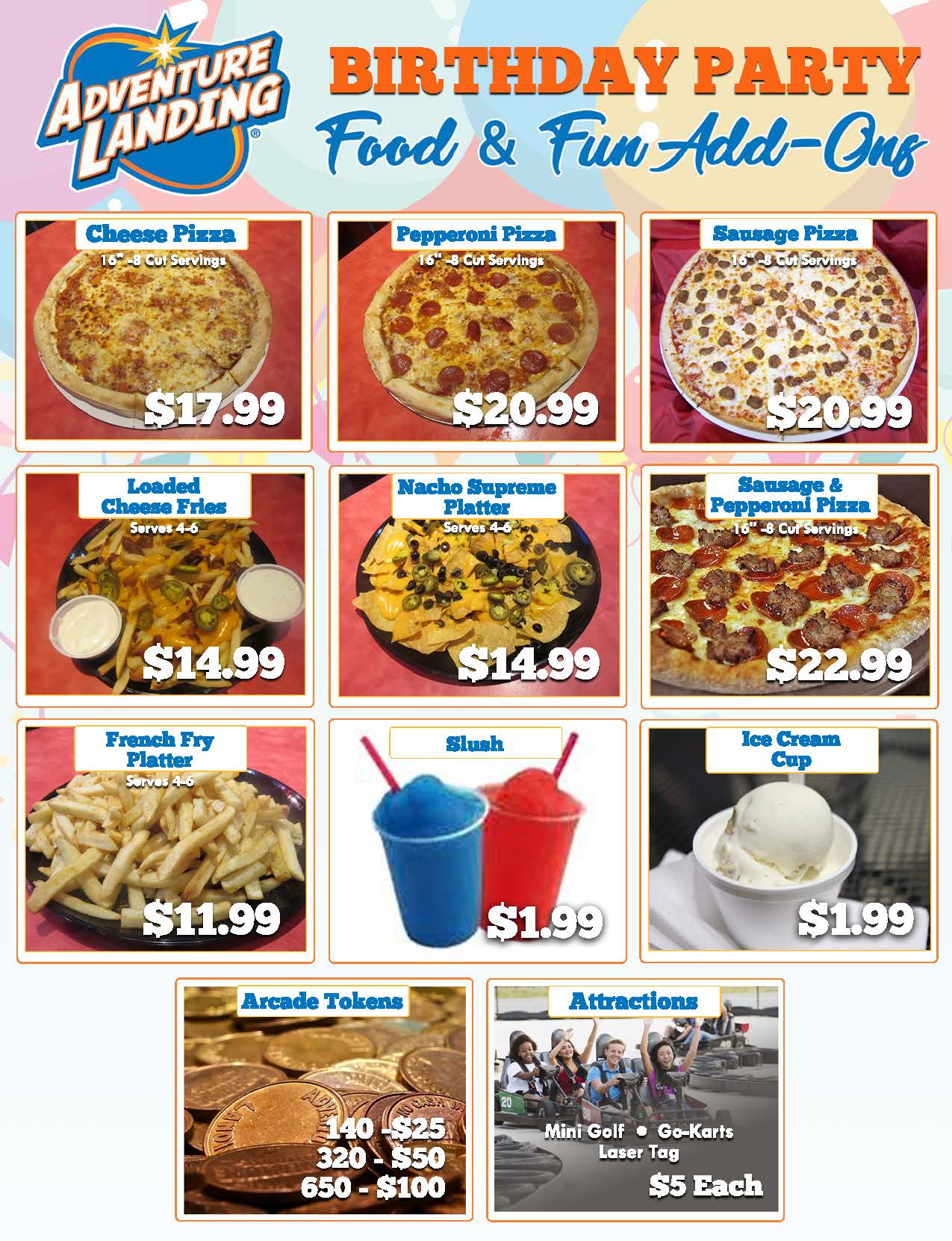 RAL Birthday Food Add-Ons 2022